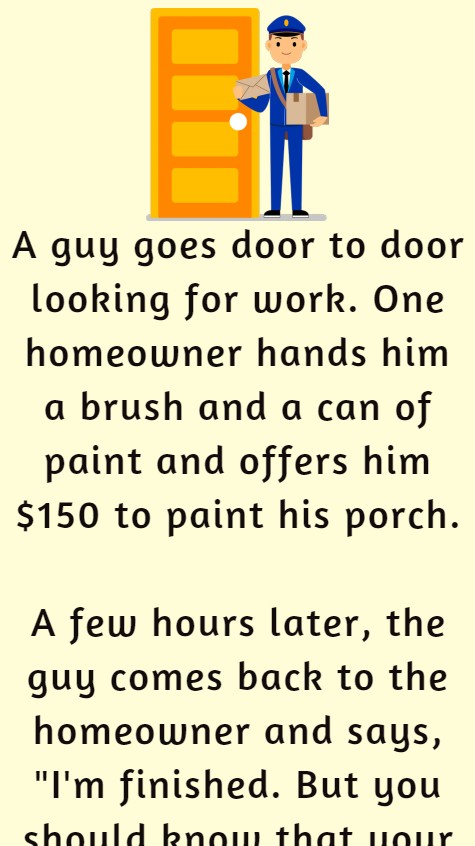 A guy goes door to door looking for work