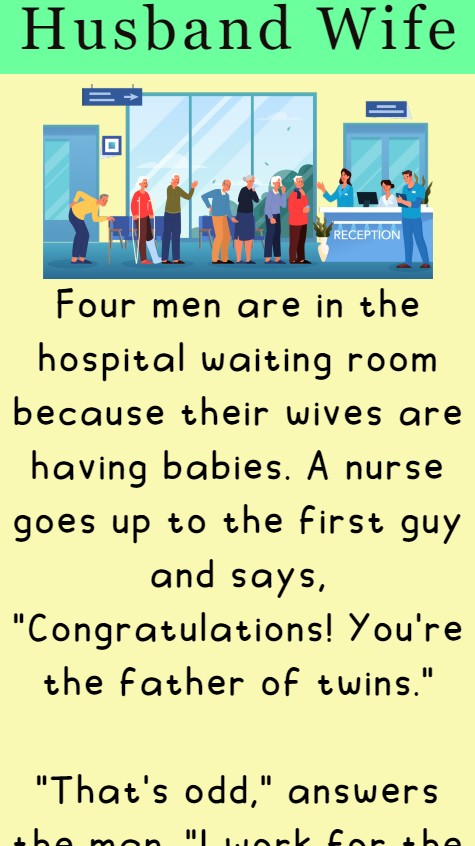Four men are in the hospital waiting room