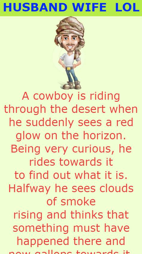 A cowboy is riding through the desert