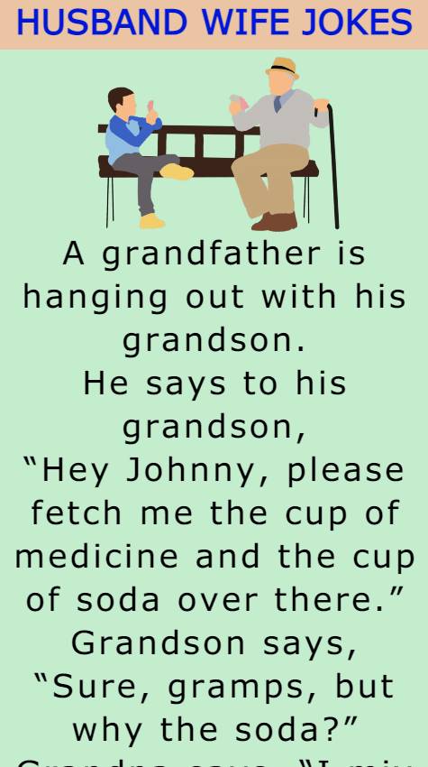 A grandfather is hanging out 