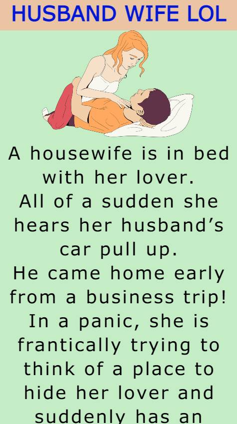A housewife is in bed with her lover
