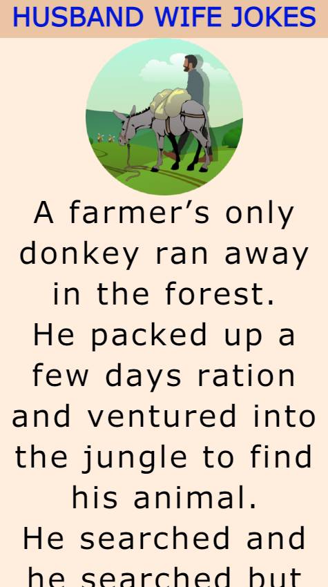 A farmer’s only donkey ran away