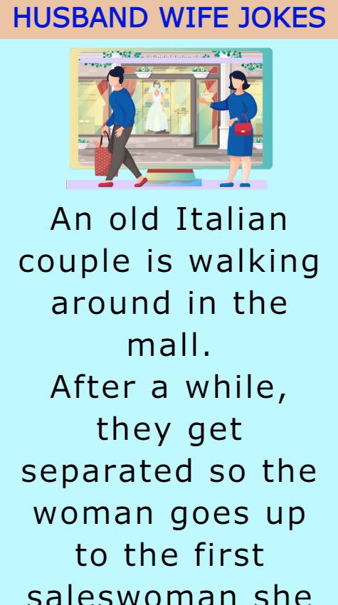 Italian couple is walking around in the mall
