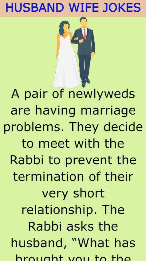 A pair of newlyweds are having marriage problems