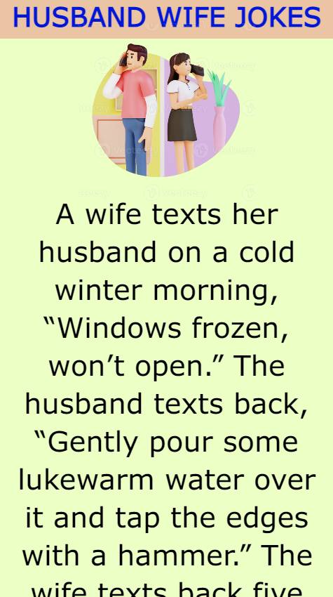 A wife texts her husband 