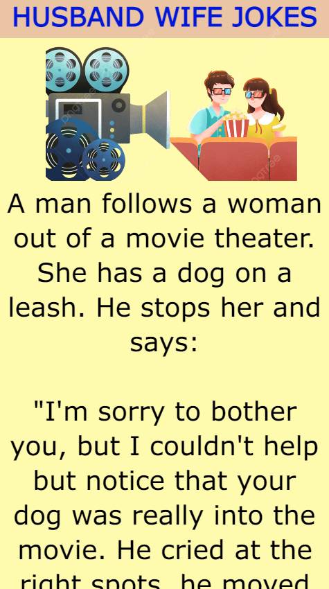 A man follows a woman out of a movie theater