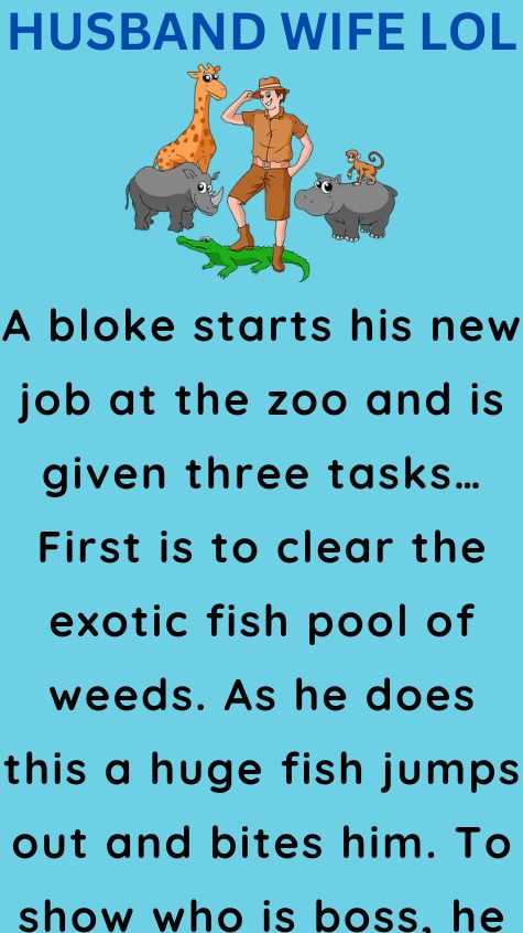 A bloke starts his new job at the zoo