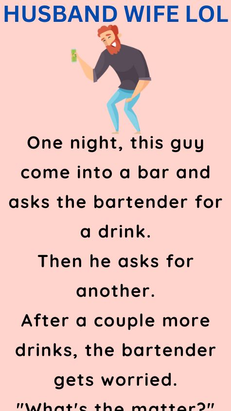 The bartender gets worried