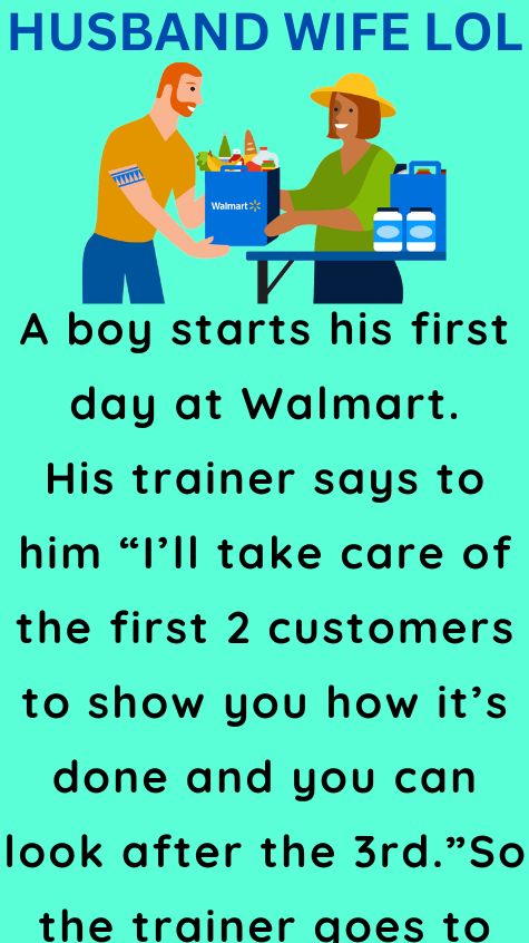 A boy starts his first day at Walmart