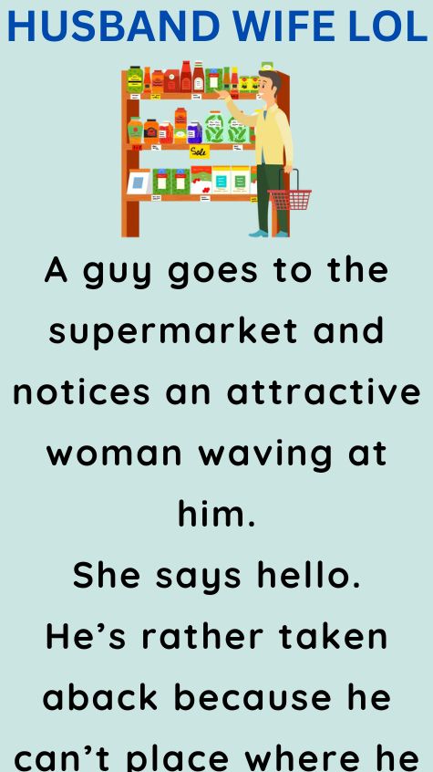 A guy goes to the supermarket and notices