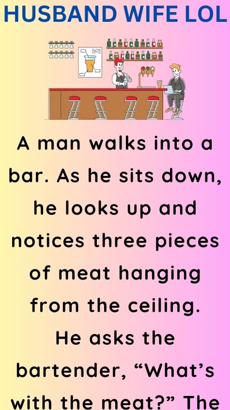 Meat hanging from the ceiling