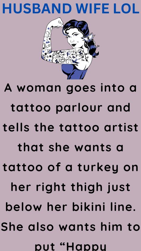 A woman goes into a tattoo parlour