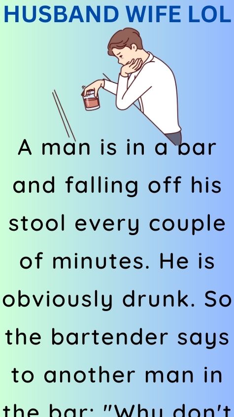 A man is in a bar and falling