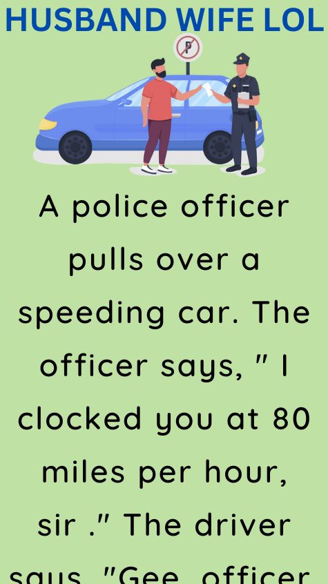 A police officer pulls over a speeding car