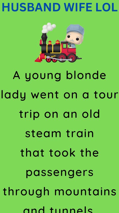 A young blonde lady went on a tour trip