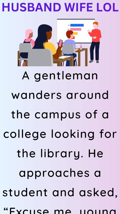 A gentleman wanders around the campus