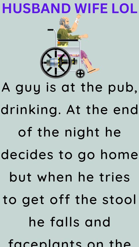A guy is at the pub drinking