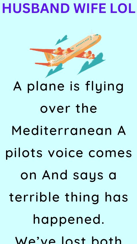 A plane is flying over the Mediterranean