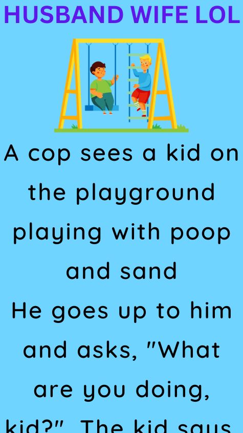 A cop sees a kid on the playground