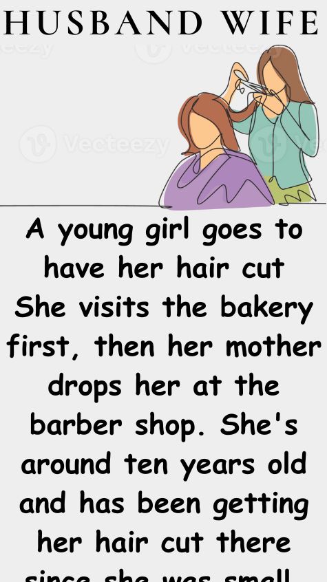 A young girl goes to have her hair cut