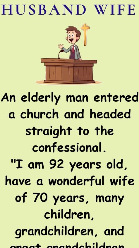 An elderly man entered a church and headed