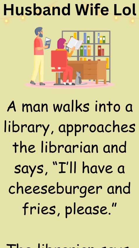 A man walks into a library