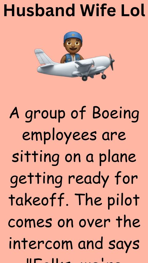 A group of Boeing employees are sitting on a plane