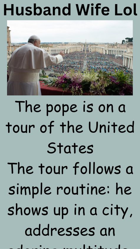 The pope is on a tour of the United States