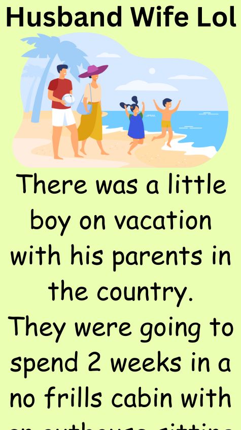 There was a little boy on vacation with his parents