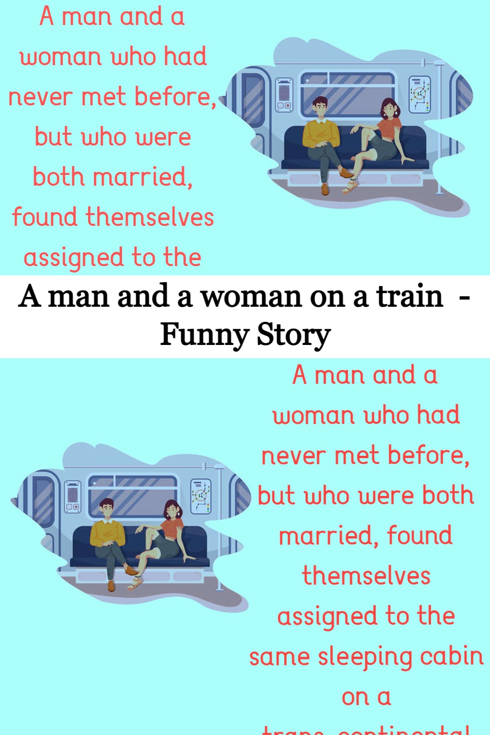 A man and a woman on a train - Funny story