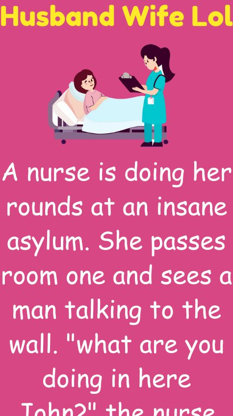 A nurse is doing her rounds at an insane asylum