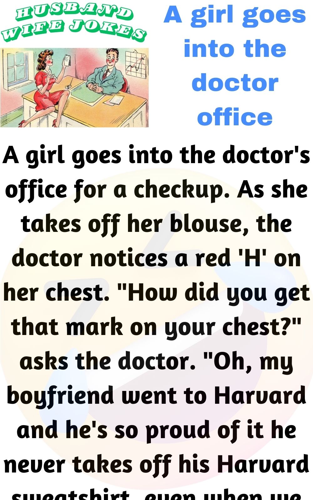 A girl goes into the doctor office