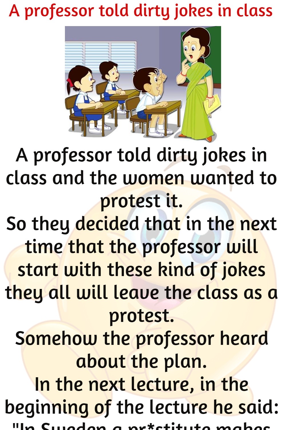 A professor told dirty jokes in class