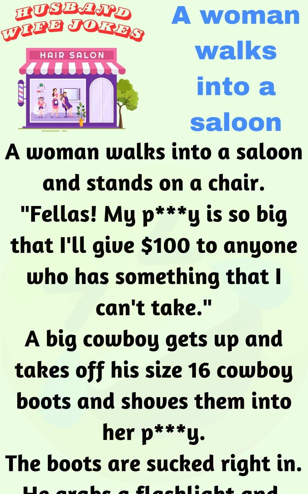 A woman walks into a saloon