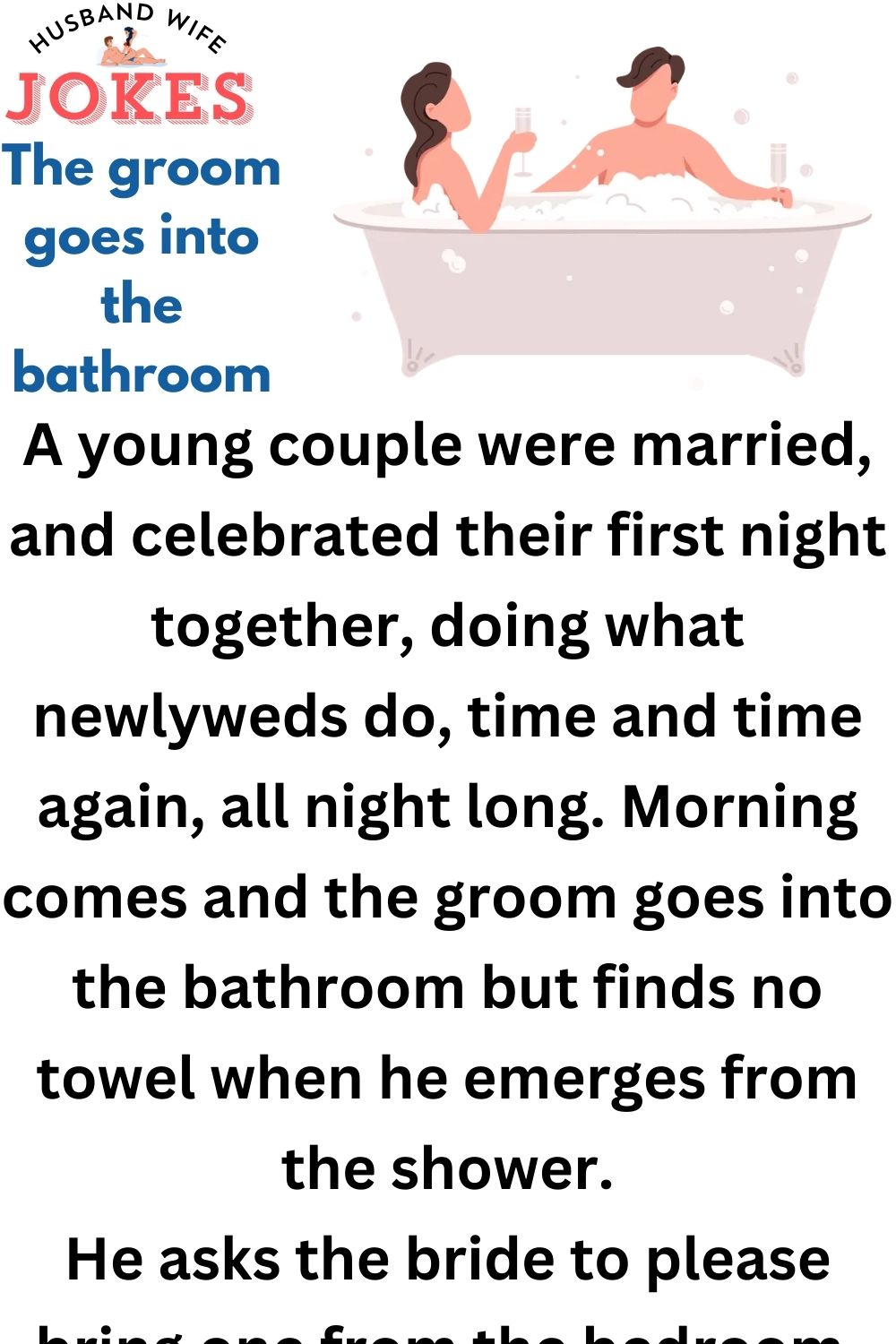 The groom goes into the bathroom