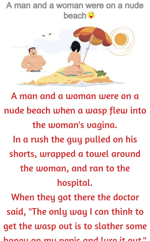 A man and a woman were on a nude beach