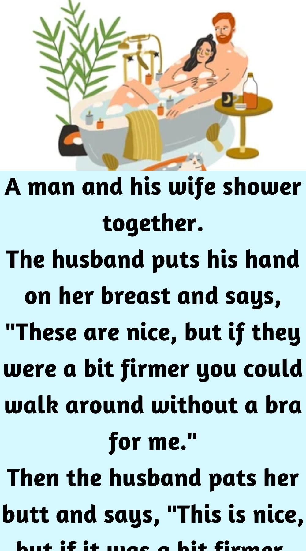 A man and his wife shower together