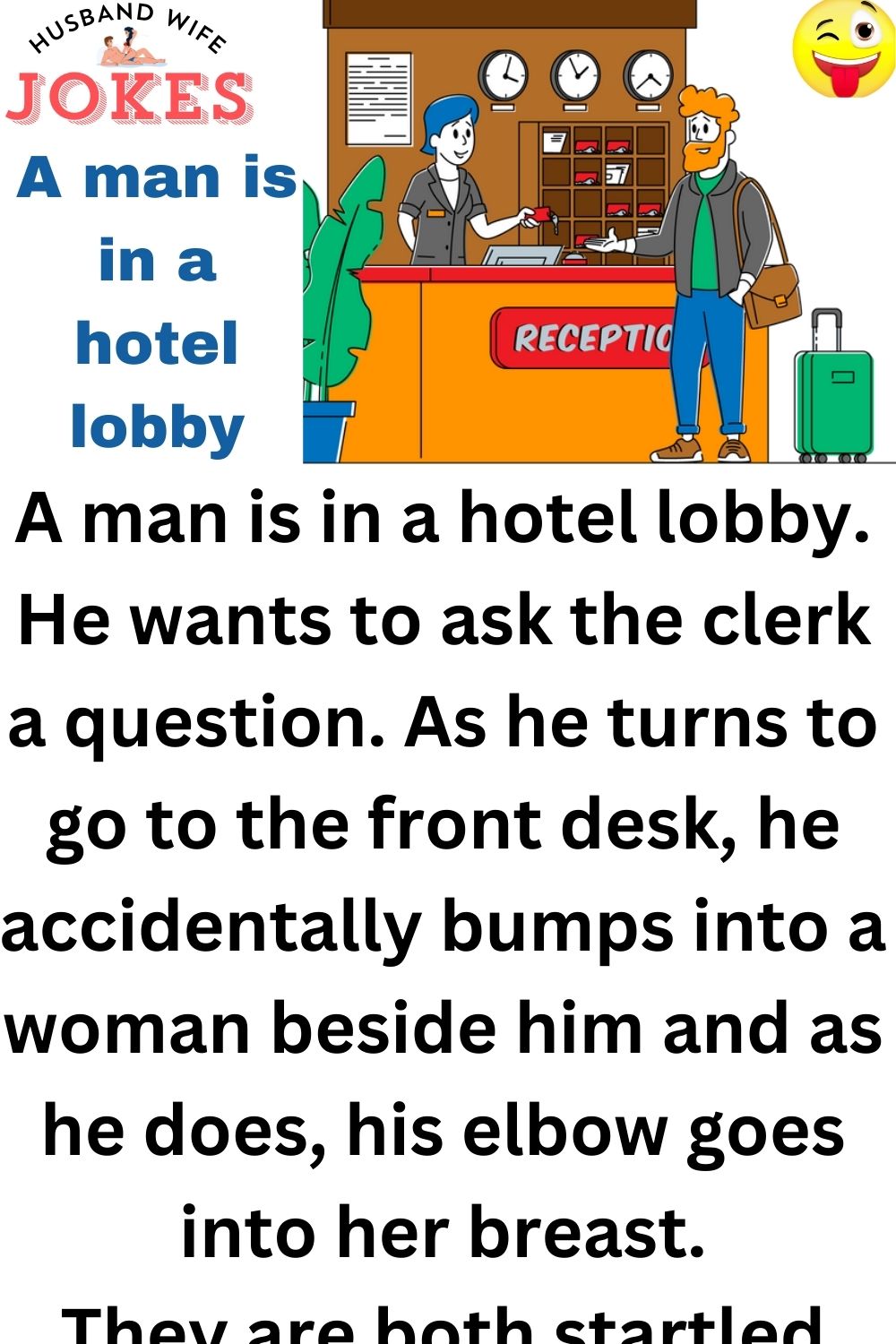 A man is in a hotel lobby