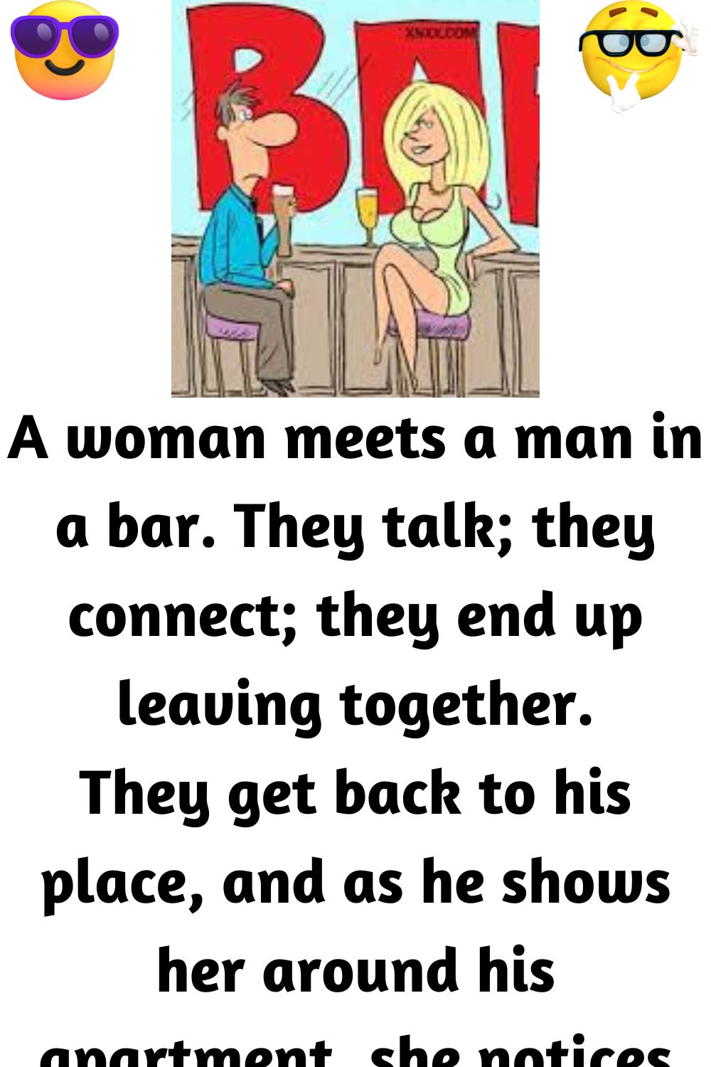 A woman meets a man in a bar