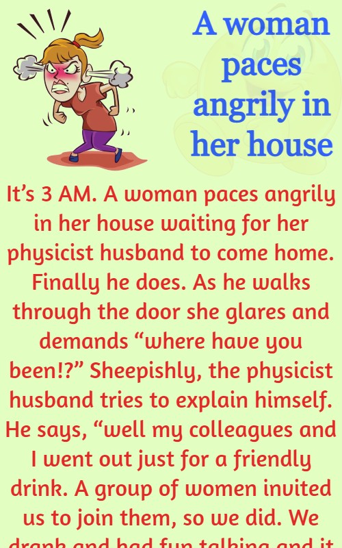 A woman paces angrily in her house