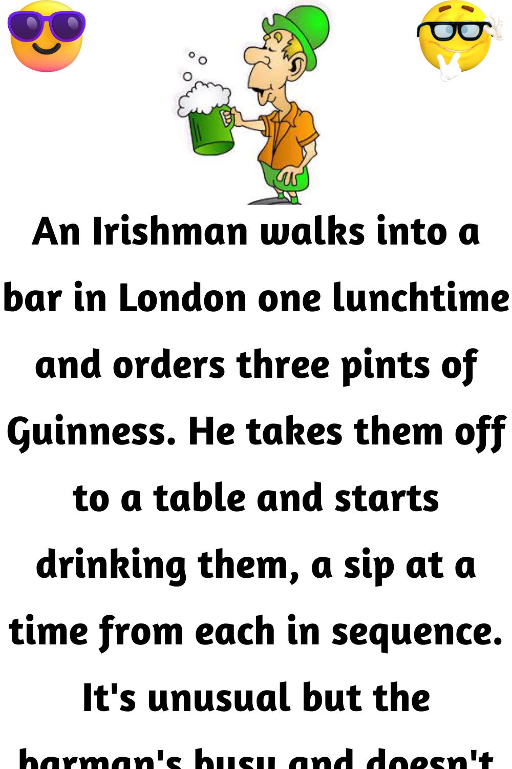 An Irishman walks into a bar in London