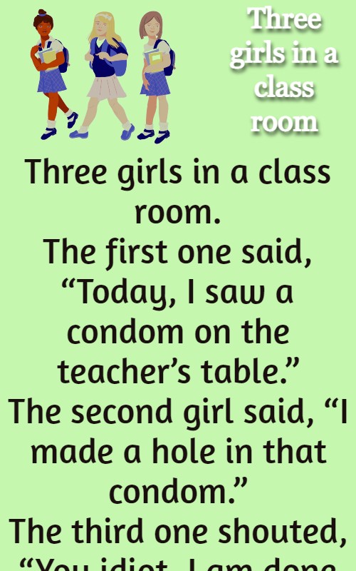 Three girls in a class room