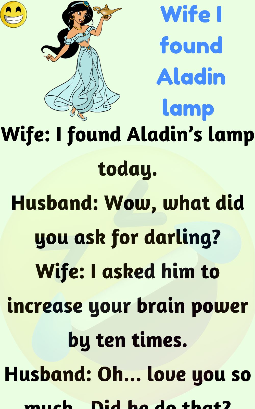 Wife I found Aladin lamp