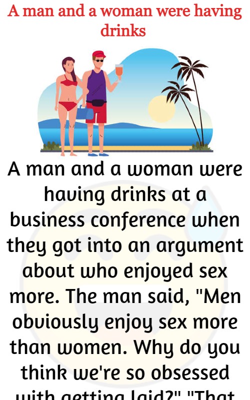 A man and a woman were having drinks 